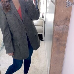 Lyle & Scott brown plaid suit jacket